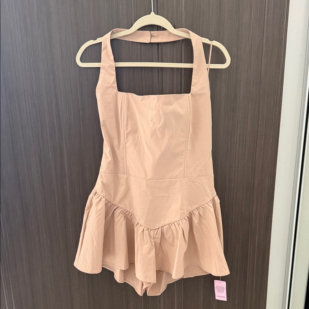PrettyLittleThing Peach Romper